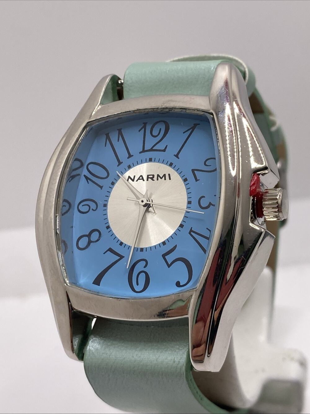 Narmi Womens Blue Dial Silver Watch Colorful Band Works New Battery